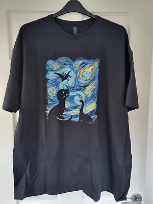 Dinosaur Starry Night T Shirt Mens Size 3xl Vincent Van Gogh Art  • £8