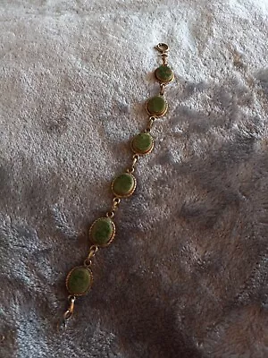 Vintage 12K Gold Filled Burt Cassel Jade Bracelet • $75