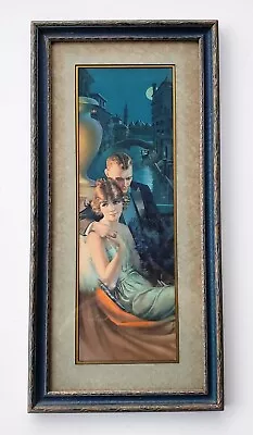 Antique Framed Gene Pressler Print Honeymooning In Venice • $150