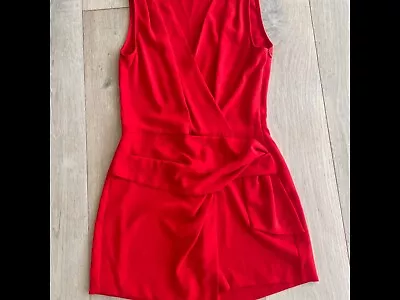 NWOT Zara Jumper Romper V-neck SMALL Red Side-zip • $19.98