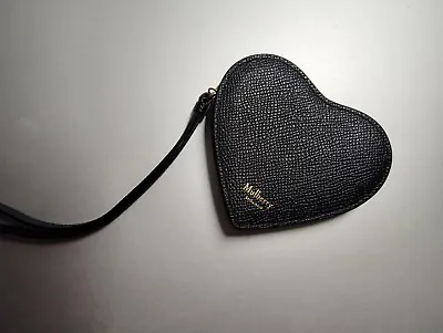 Mulberry Heart Motif Coin Case Leather Black • $89
