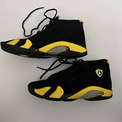 Nike Air Jordan 14 Thunder 2014 Black Yellow  Men’s 8.5 Y3 • $38.25