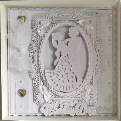 £9.50 • Buy Beautiful Luxury Handmade Keepsake Wedding Card Square 8 X 8 Bride And Groom