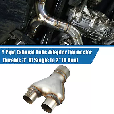 3  Single To 2  ID Dual Y Pipe Exhaust Tube Adapter Connector 10 Inch Length • $34.21