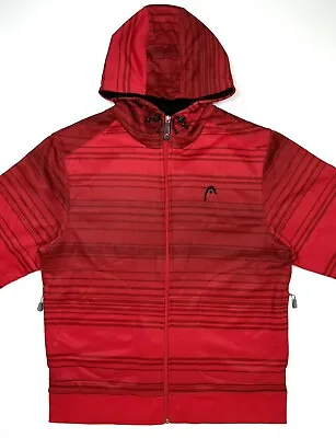 Vintage Head Hoodie Men’s M Full Zip Jacket Fleece Lining Zipped Pockets Red • $33