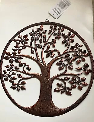 £12.50 • Buy Wall Art Tree Of Life Metal Round Garden Sculpture Plaque Home Hanging Decor
