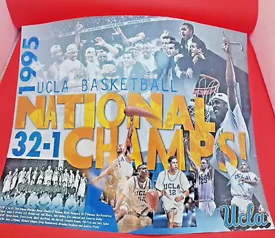 Ucla Bruins Basketball Team Poster 95 National Champs! 32-1 Season Record Rare • $17.69