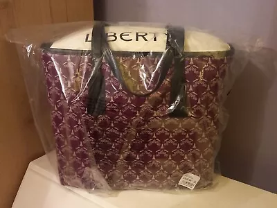 BNWT Liberty London Iphis Little Marlborough Burgundy Tote Bag • £280