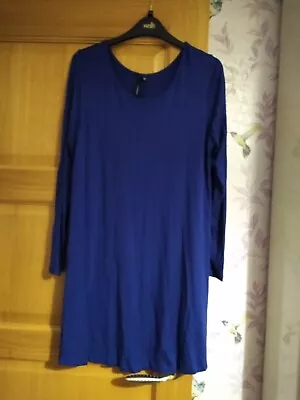 Yong Kim Blue Long Sleeve Tunic Top Size 12 • £14.99