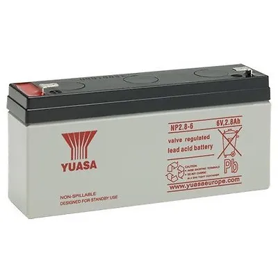 NP2.8-6 Yuasa 2.8Ah 6v Valve Regulated Lead-Acid Rechargeable Battery  • £18.92
