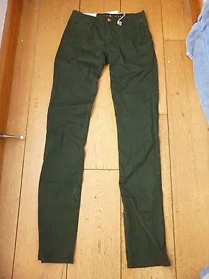 Made In Heaven Oslo Forest Green Long Slim Jeans Mid Rise Jeans 24 Waist New • £34.99