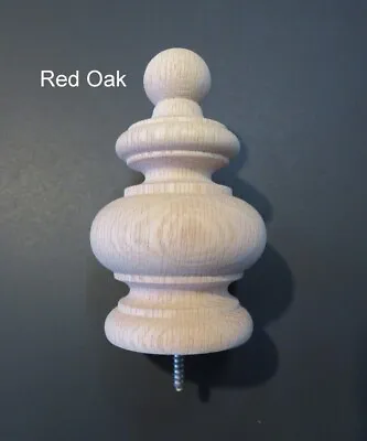 Large Wood Finial Bedpost Newel. 5 1/2 H X 3 3/4 W Choice: Oak Cherry Maple #20 • $34