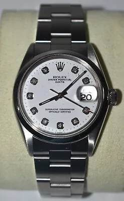 Vintage 1970 ROLEX Oyster Date Diamond 1500 Stainless Automatic Men's Watch • $2999