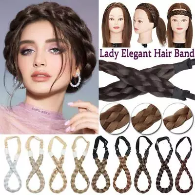 Thick Chunky Hair Extensions Braids Braided Headband Plaited Hair Band For Human • £7.30