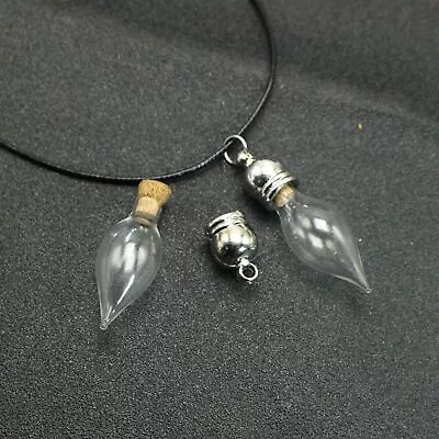 2 Sets Clear Empty 3D Teardrop Glass Bottle Vials Pendants 16X38mm Memory Locket • $2.90