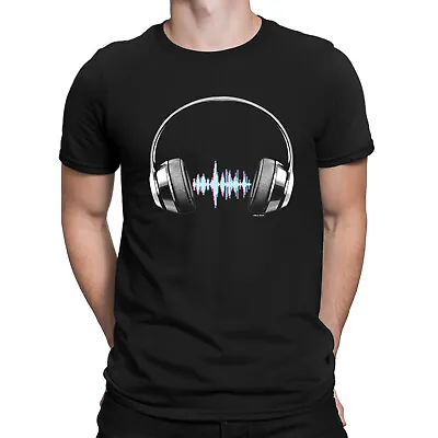 £10.45 • Buy HEADPHONES EQUALISER Mens ORGANIC Music T-Shirt DJ Electronic Rave Dance Retro