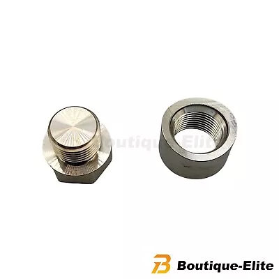 O2 Oxygen Sensor Weld On / Weld In Bung Plug & Nut Cap Kit M18 X 1.5 • $7.49