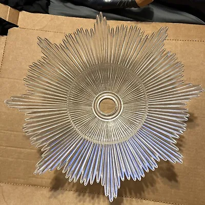 VTG MCM Art Deco Atomic Crystal Starburst Celing Light Lamp Shade 16” Dia RARE👀 • $2749.99