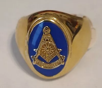 14k Gold Plated Masonic Ring (SIZE 11) Freemason Knights Templar Past Master  • £15.79