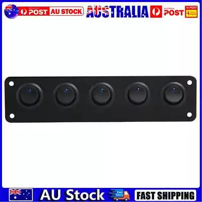 $13.70 • Buy 5 Gang Blue LED Rocker Switch Panel 12V 20A 24V 10A DC For Car Marine Boat Yacht