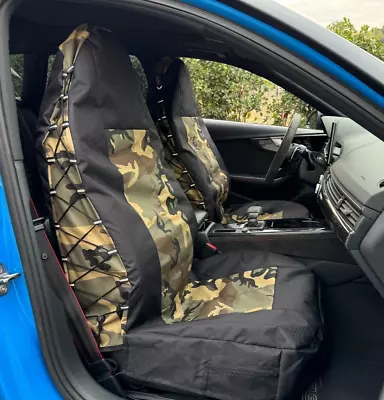 For Chevy Silverado 3500 2007-on Car Front Seat Covers Amry Camo Canvas 2PCS • $63.91
