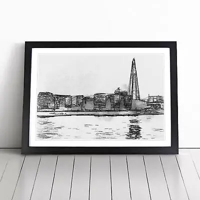 The Shard & London Skyline In Abstract Wall Art Print Framed Picture Poster • £19.95