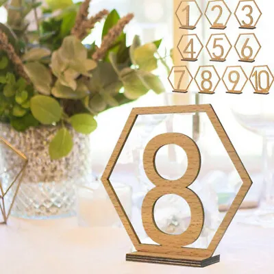  10 Pcs Acrylic Table Number Holders For Weddings Useful Exquisite Wooden • £7.25