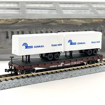 Atlas 3742 Conrail Railroad Piggyback Flat Car Trailers CR 700829 N Scale • $17.99
