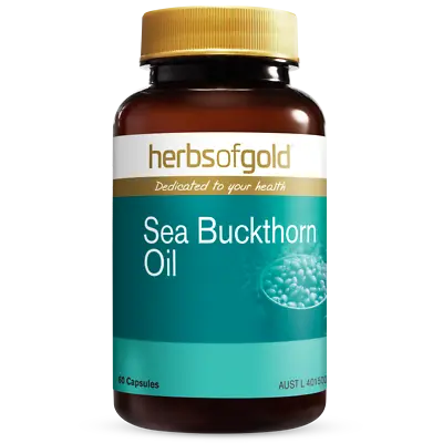 Herbs Of Gold Sea Buckthorn Oil 60 Capsules High Strength Omega-7 Skin Health • $37.25