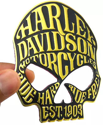 3.5  X 3.5  Skull Harley Davidson Emblem Motorcycle Decal Fuel Tank Gas Badge • $13.29