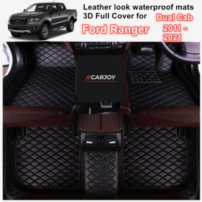 3D Moulded Waterproof Car Floor Mats For Ford Ranger Dual Cab 2011 - 2023 Models • $130.50