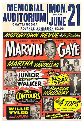 Marvin Gaye 1965 Concert Poster Print • $35