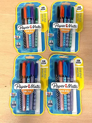 4 Packs Of Paper Mate InkJoy Ballpoint Colour Pens Medium Point (8 Per Pack) • £10.50