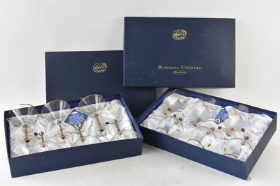 £39.99 • Buy 12 X Bohemia Crystal Brandy & Martini Cocktail Glasses Gold Painted In Boxes 