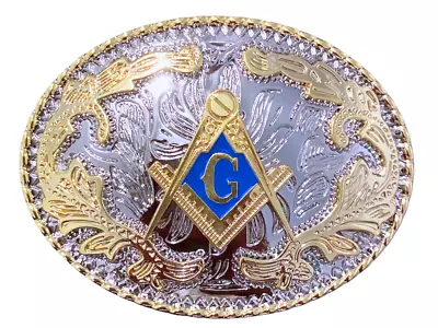 Masonic Mason Belt Buckle Western Rodeo Fashion Faith Cross Religious • $13.75