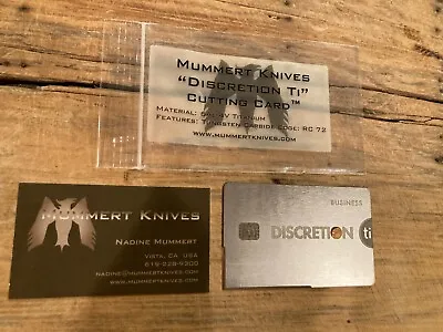 Mummert Knives Discretion Titanium Cutting Card • $200