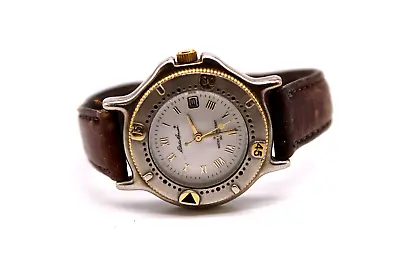 Eddie Bauer Pacific  Date Roman Numerals White Dial  Women's  Wrist Watch #0541 • $9.98