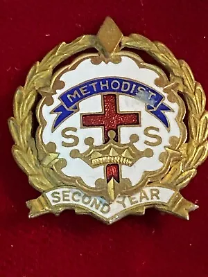 Cross Crown Methodist Second Year Vtg Tie Lapel Hinge Pin Cloisonné Enamel 1  • $6.99