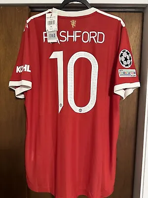 BNWT Manchester United 2021 2022 Player Issue #10 Rashford UCL  XL Shirt • $89.99