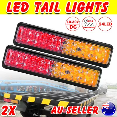 2X 24 LED Tail Lights Truck Stop Turn Indicator Rear Lamp Trailer Caravan Camper • $25.45