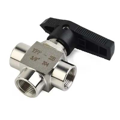 $25.54 • Buy 1PCS 3 Way Ball Valve 304 Stainless-Steel BSPP Female Thread Valve For Water