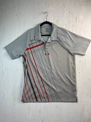 Oakley Polo Shirt Adult XL Regular Fit Grey Golf Performance Short Sleeve Mens • $15.95