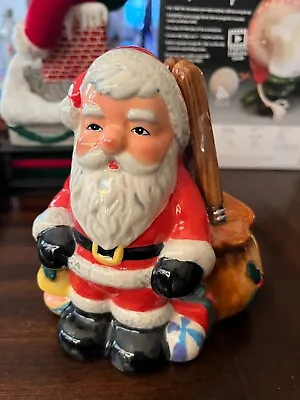 Vintage Cracker Barrel Ceramic Santa Spreader Holder Christmas Set  6 1/2  Tall • $18