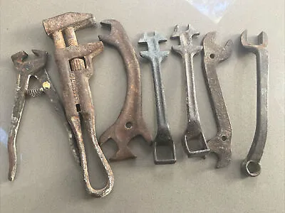 Antique Tool Lot Of 7 Items Monkey Wrench  Ford Wrench 1  Japan  Drop Forged • $48
