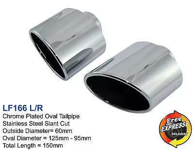Exhaust Tips Universal Oval Tailpipe Trims SAAB LEXUS IS250 IS350 GS300 EVO X • $293.11