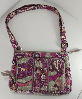 Vera Bradley Crossbody Hipster Petal Paisley Design Pink & Purple Zipper Top • $9