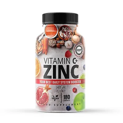 Vitamin C 1200mg + Zinc 40mg Capsules / Tablets - Immune Support – Vegan UK  • £17.99