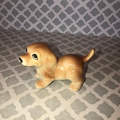 Vintage Dog Puppy Small Ceramic Figurine Decorative Ornament -2.5”tall 4” Long • $9.99