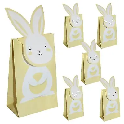 Easter Treat Bags Paper 3D Bunny Pack Of 6 Yellow • £3.29