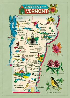 Cavallini & Co. Vermont Map Decorative Paper Sheet / Poster  • $10.95